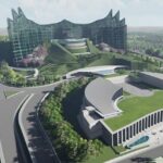 Maket pembangunan Istana Presiden di kawasan IKN Nusantara
