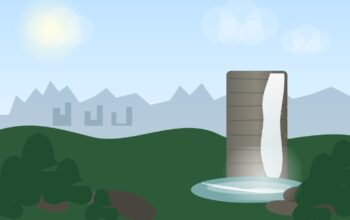 Ilustrasi Air Terjun Tembinus dekat IKN Nusantara