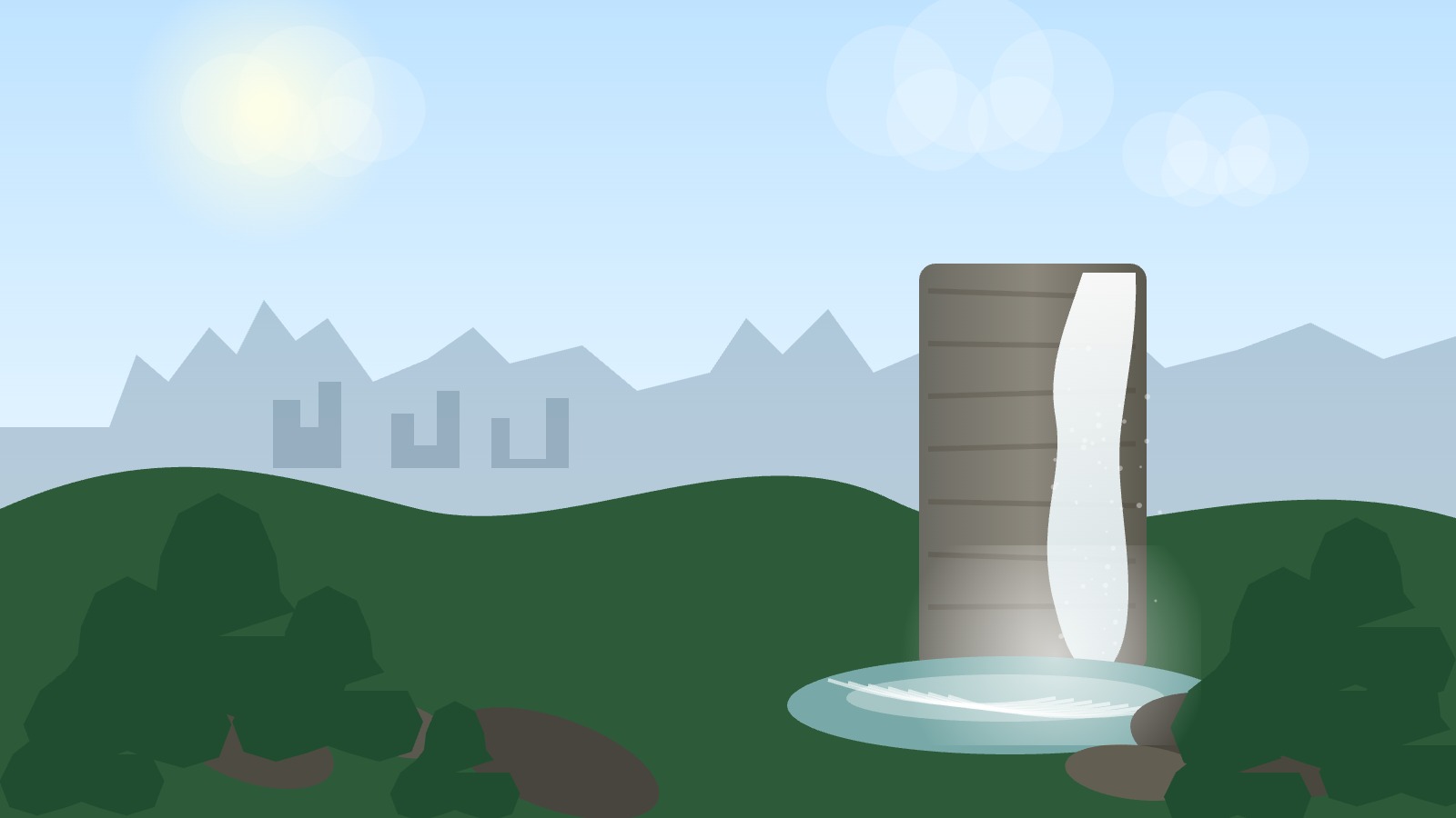 Ilustrasi Air Terjun Tembinus dekat IKN Nusantara