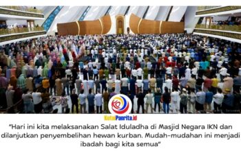 Iduladha Perdana di Masjid Negara IKN, Ribuan Paket Kurban Dibagikan ke Warga dan Pekerja