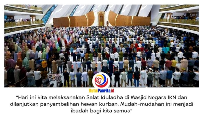 Iduladha Perdana di Masjid Negara IKN, Ribuan Paket Kurban Dibagikan ke Warga dan Pekerja