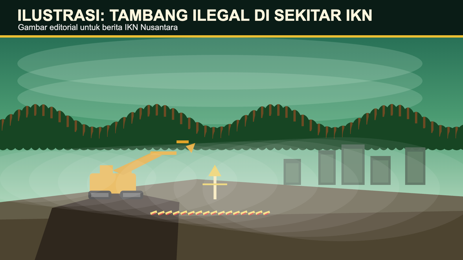 Ilustrasi tambang ilegal di sekitar IKN Nusantara
