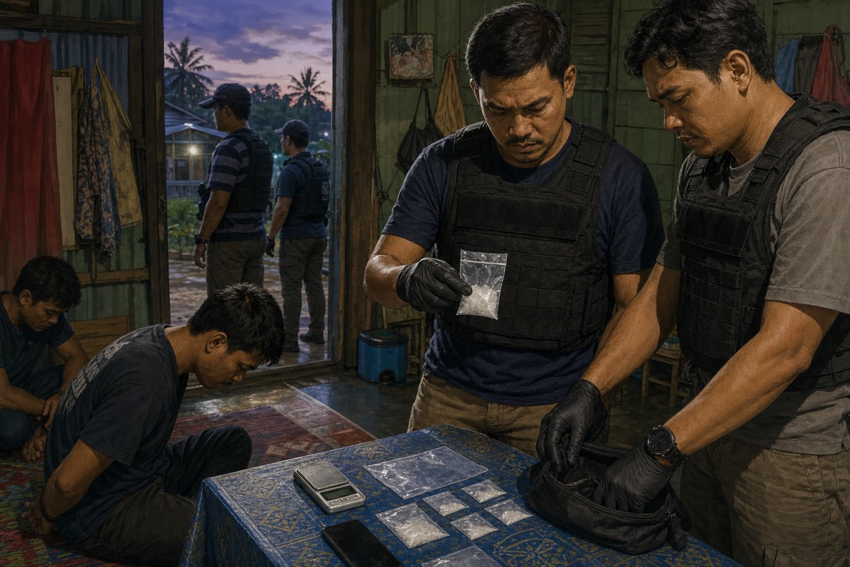 Ilustrasi penggerebekan sabu di Sepaku, Penajam Paser Utara