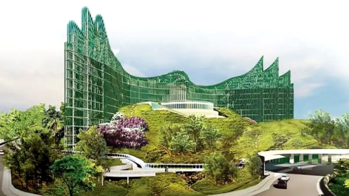 Ilustrasi kawasan IKN terkait proyek PLTA Batoq Kelo 300 MW di Mahulu yang disebut dapat memperkuat pasokan listrik menuju Nusantara.
