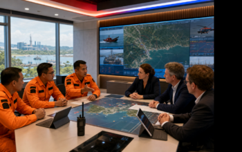 Basarnas Balikpapan dan Konsulat Jenderal Australia di command center SAR