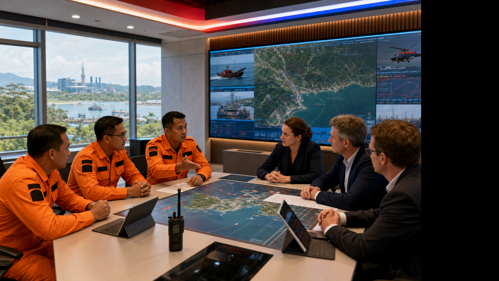 Basarnas Balikpapan dan Konsulat Jenderal Australia di command center SAR