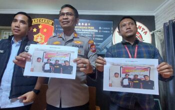 Kapolsek Samarinda Ulu AKP Asriadi dan korban kasus pengeroyokan ojol di Jalan Anggur Samarinda