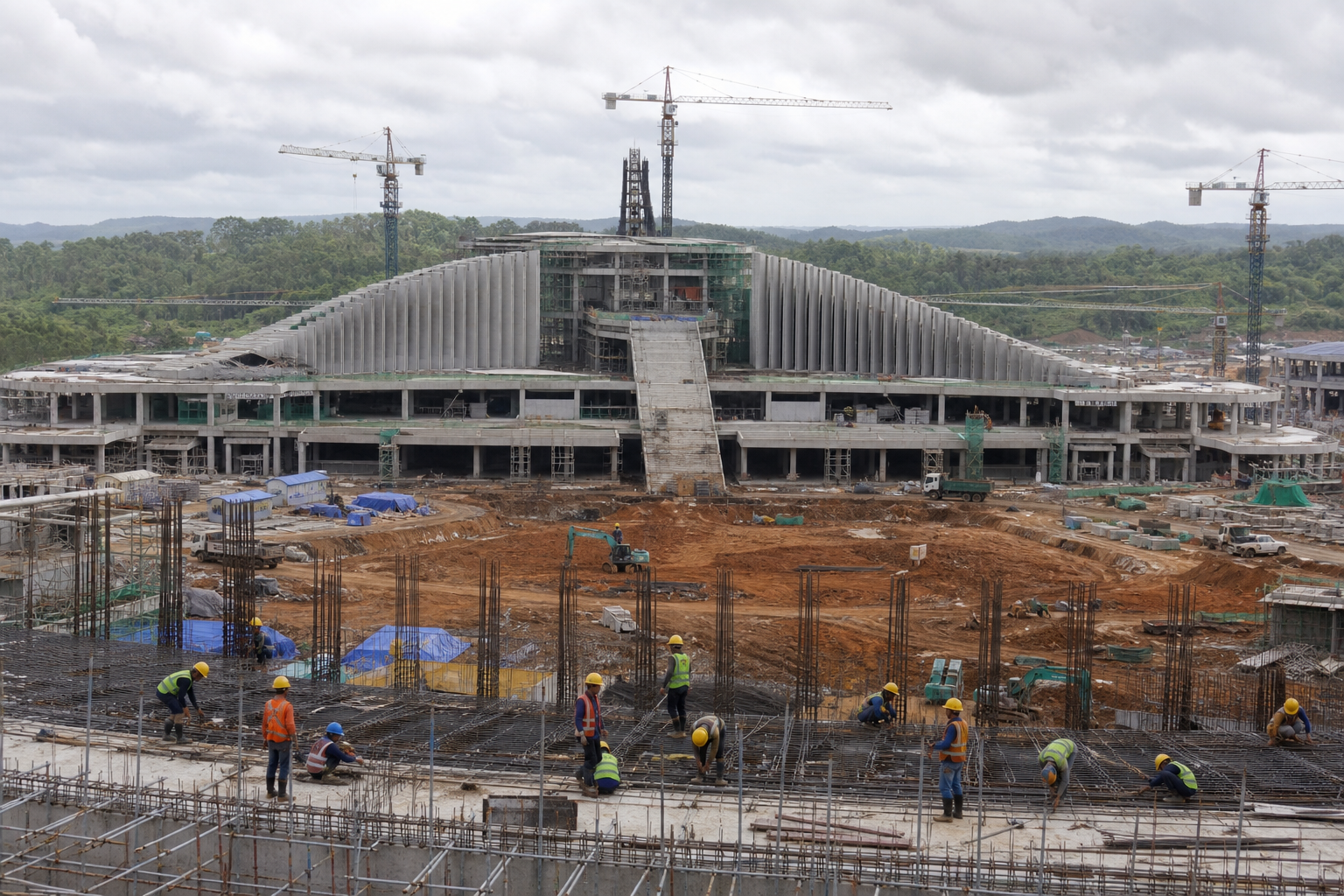 Ilustrasi proyek Gedung dan Kawasan DPR Paket I di IKN