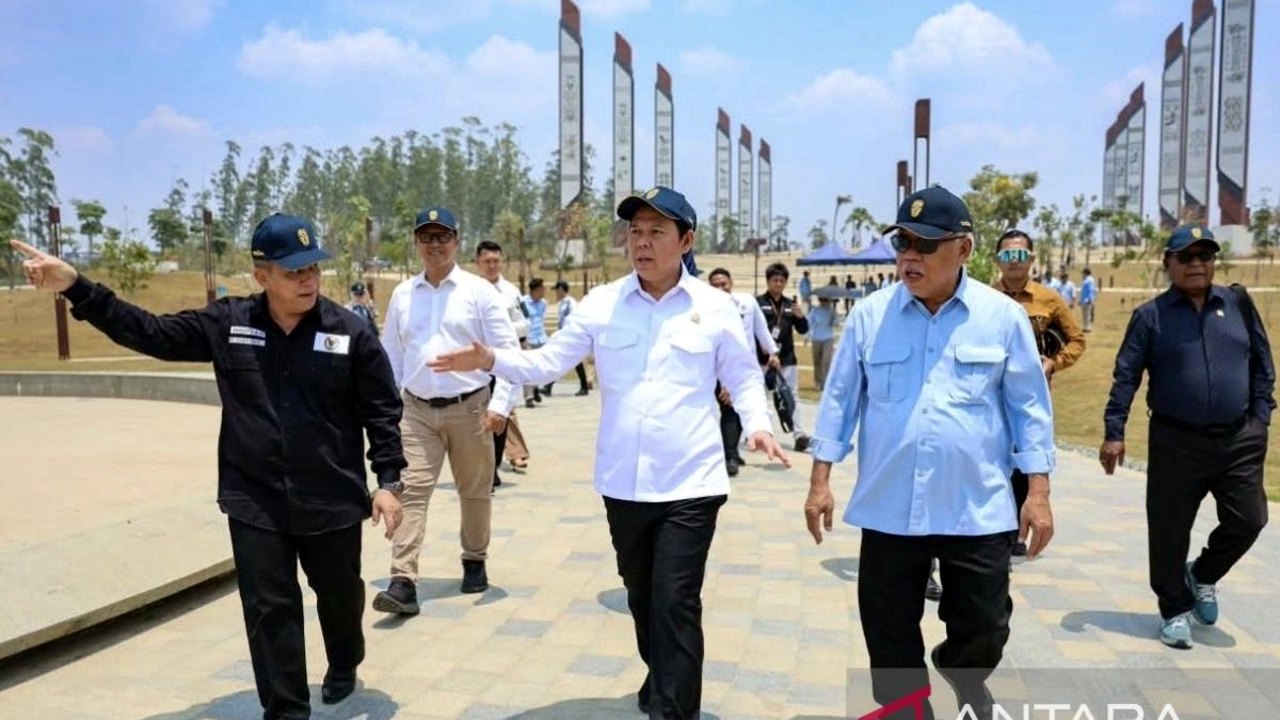 Progres pembangunan Kawasan Legislatif IKN yang ditinjau Ketua DPD RI bersama Otorita IKN di KIPP Nusantara